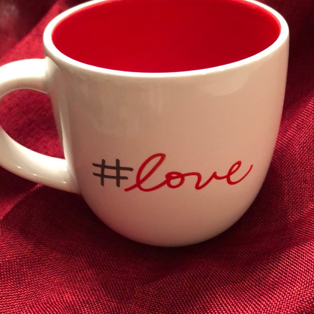 NWOT Red and White Love Mug